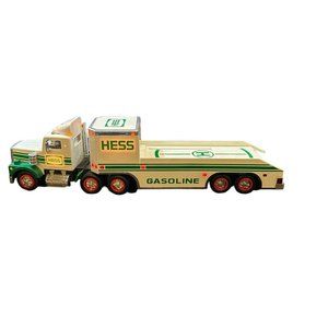 Hess Toy Hauler Truck 1995 Vehicle Lights Realistic Play Vintage Green White